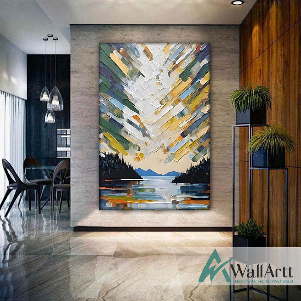 Abstract Sky 3d Heavy Textured Partial Oil Painting - Wall Art